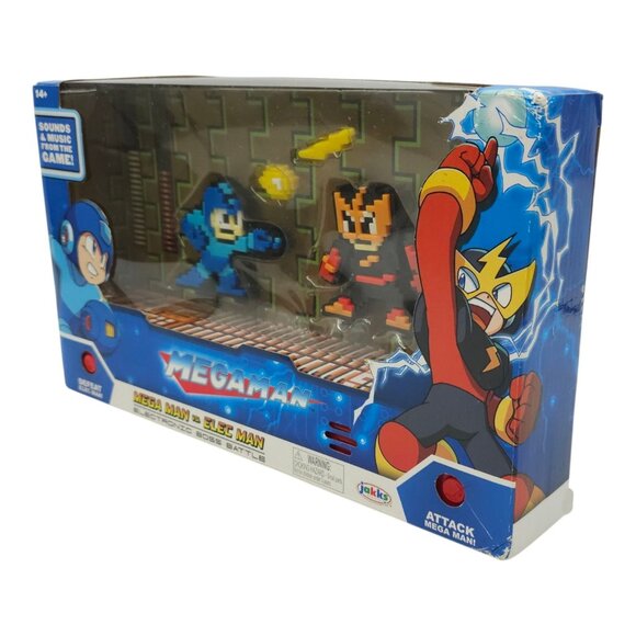 Jakks Pacific Mega Man VS Elec Man Electronic Boss Battle Sounds Music 8 Bit NEW - Picture 4 of 16
